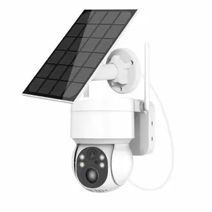 5w太阳能电池板4K 8MP PTZ无线摄像机双镜头双屏网络摄像机室外自动跟踪安全闭路电视监控icsee