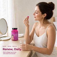 Gummies multi-collagène à marque privée avec biotine, kératine, acide hyaluronique, vitamines C, D, B12 pour cheveux, peau, ongles, anti-âge, beauté, adulte