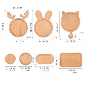 Nouveau plateau de service décoratif en bois de hêtre durable pour fromage, pizza et pain, assiette à motif de dessin animé, écologique, fait main, qualité commerciale - Product Image 1