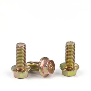 Acero al Carbono GB5787, Zincado Amarillo, Grado 8.8, Cabeza Hexagonal, Brida Plana, Métrica M6-M16 - Product Image 1