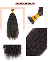 RXHAIR Cheveux Bruts Vierges Afro Crépus Bouclés I Tip Extensions de Cheveux Humains I Tips Microlinks Cheveux Brésiliens I Tip
