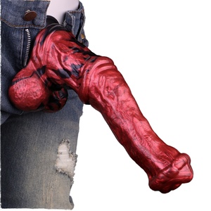 27.5cm Platinum Silicone Horse <b>Dildo</b> Real Animal Anal Plug With Testis Vaginal Stimulator Sex Toys for Men Women Masturbation - Product Image 1