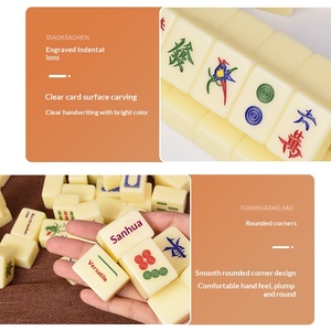 Yusheng Mahjong para 4 Jugadores, Fichas de Acrílico Verde y Blanco con Textura Dura y Grabado Suave, para Entretenimiento en Casa - Product Image 3