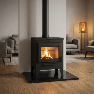 Stufa <span class=keywords><strong>a</strong></span> <span class=keywords><strong>Legna</strong></span> Compatta Moderna da Interno 9kW con Piccolo Forno <span class=keywords><strong>per</strong></span> <span class=keywords><strong>Cucinare</strong></span>, Certificata CE e RoHS - Product Image 1