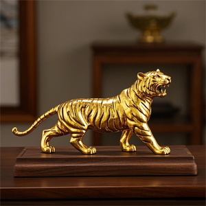 도매 동물 공예 테이블 장식 수지 황금 가정 장식 호랑이 장식품 입상 동상 - Product Image 3