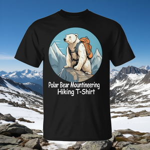 Camiseta Polar Bear Mountaineering Hiking para adultos, unisex, diseño gráfico negro - Product Image 3