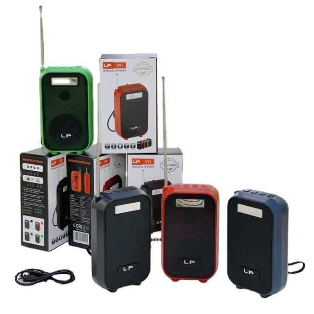 2025 new products gadgets electronic LP-V91 Portable wireless BT speaker Outdoor portable mini speaker with antenna FM radio