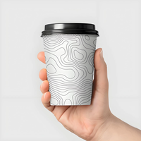 Gobelets en papier à paroi simple personnalisés avec logo imprimé, jetables, pour boissons chaudes, café, thé