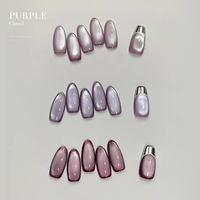 Gel pour les yeux de chat personnalisé 3 couleurs 8g Gel pour les ongles soyeux violet pour les yeux de chat