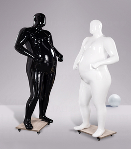 Maniquí Masculino de Cuerpo Completo con Ruedas, de Talla Grande, en Color Negro y Blanco, de Polipropileno, para Boutique de Moda, al por Mayor - Product Image 2