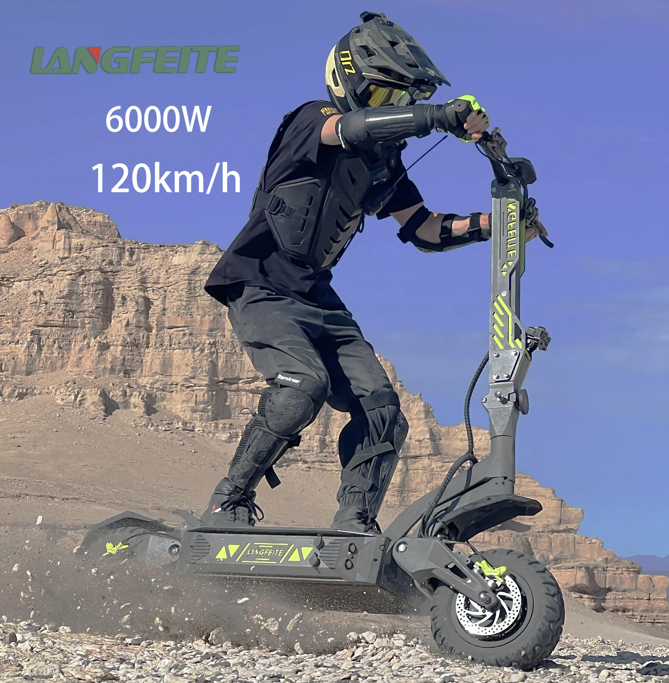 Langfeite Fast Speed 120km/h Trotinette Electrique All Terrain Off Road Powerful 72V 6000W Dual Motor Electric Scooter for adult