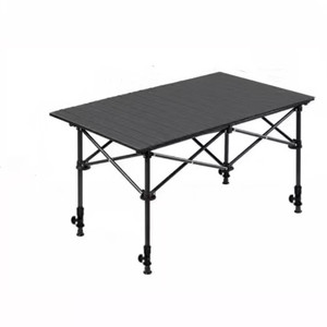 <b>Folding</b> <b>Table</b> with Carry Bag Independent Height-Adjustable Legs Carbon Steel Roll-Up Top for <b>Outdoor</b> Cooking Camping Fishing - Product Image 3