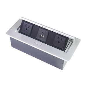 미국식 다기능 알루미늄 합금 팝업 데스크탑 소켓, 2개의 콘센트, 2개의 네트워크 포트, 18W USB 고속 충전 기능 포함 - Product Image 5