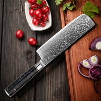 Couteau de cuisine japonais en acier Damas KEENHOPE, cœur VG10, couteau Nakiri de 7 pouces, manche en résine composite et fibre de carbone