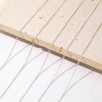 Chaîne en gros d'usine semi-finie pour bijoux, chaîne en vrac de taille standard, fil rond de 1 mm, chaîne en argent 925 par mètre pour la fabrication
