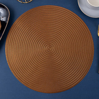 Stock or PVC tapis de table à manger rond en vinyle décoration de mariage avec coussin or rose accessoires de cuisine