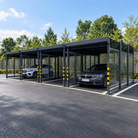 Garage préfabriqué en conteneur de 20 pieds, garage modulaire en acier portable avec porte enroulable pour le stockage de véhicules