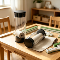 Tube de rangement cylindrique transparent personnalisé pour tapis de mahjong, conteneur en plastique, support pour accessoires de jeu, organisateur, protecteur de poster
