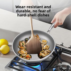 Poêle à frire en titane non revêtue, design de luxe, compatible avec les plaques de cuisson à gaz et à induction, fond triple couche, idéale pour les œufs frits au petit-déjeuner - Product Image 4