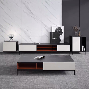 Klassisches Design Holz-MDF-Platte Teetisch Wohnzimmer Apartment Rechteckiger Aufbewahrungs-Kaffee- und Teetisch - Product Image 2