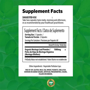 בריאות תוספת מים אנרגיה חיסונית תמיכה אורגנית מורינגה אבקת כמוסות למכירה - Product Image 2