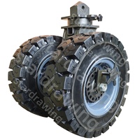 S-S tout terrain en caoutchouc solide double roues conteneur d'expédition roulettes roues