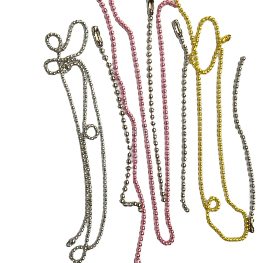 Цветная металлическая цепочка с шариками из бисера оптом