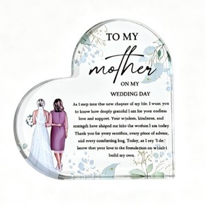 Placa de Acrílico con Forma de Corazón, Diseño Moderno Personalizado, Impresión UV, Regalo para Parejas Recién Casadas, Recuerdo - Product Image 2