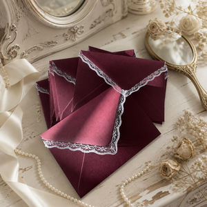 Custom Luxury Velvet-Lined Wallet <b>Envelopes</b> Manufacturer Wholesale <b>Wedding</b> <b>Invitations</b> Monogram Stationery UV Printed Foil - Product Image 6