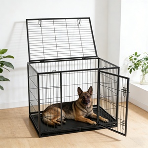 <span class=keywords><strong>Cage</strong></span> pour chien en métal robuste, ouverte en haut, avec plateau en plastique - Product Image 2