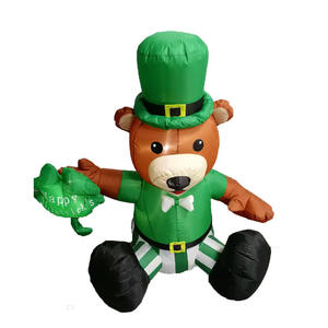 Suministros <span class=keywords><strong>de</strong></span> festival irlandé<span class=keywords><strong>s</strong></span>, trébol <span class=keywords><strong>de</strong></span> cuatro hojas soplado, decoración, <span class=keywords><strong>gorro</strong></span> verde inflable, accesorios inflables para el Día <span class=keywords><strong>de</strong></span> San Patricio - Product Image 2