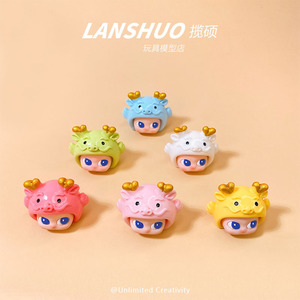 Muñecos de Dragón 3D Lanshuo, Miniaturas de Resina Plástica Versión Q, Juguetes de Dibujos Animados para Niños, Adornos de Escritorio - Product Image 3