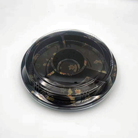 JY-2117 Grand contenant en plastique pour sushis, boîtes d'emballage alimentaire, meilleur plateau rond jetable en plastique pour sushis