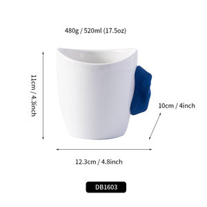 Chaozhou Ceramic <b>Coffee</b> Mug Single <b>Cup</b> With <b>Lid</b> And Spoon Solid Color Custom Made For Giveaways - Product Image 5