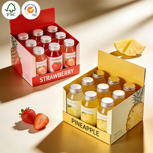 Boîtes cadeaux pour jus et boissons de qualité alimentaire écologiques, emballage <span class=keywords><strong>en</strong></span> boîte couleur, logo personnalisé imprimé, cartons <span class=keywords><strong>en</strong></span> papier ondulé pour le stockage des boissons - Product Image 1