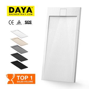 白色大理石樹脂石シャワートレイClass3滑り止めバスルームシャワーベースヨーロピアンスタイル - Product Image 1