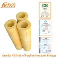 ISOKING Aluminium Foil Faced High Density Sound Heat Insulation Fiberglass Wool Tube untuk Saluran HVAC