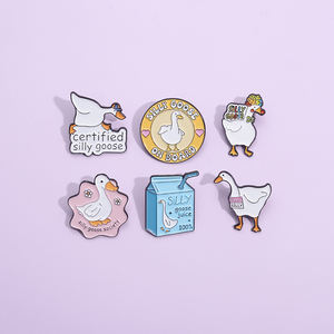 Pin Enamel Angsa Lucu Bersertifikat, Bros Hewan Kartun Kustom, Lencana Kerah, Perhiasan Lucu, Hadiah untuk Anak-Anak dan Teman - Product Image 1
