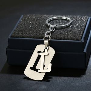 NOUVEAU Porte-clés DIY Lettres A-Z pour Hommes, Porte-clés en Métal pour Femmes, Anneau de Clé de Voiture, Porte-clés Simple avec Nom, Cadeau de Fête, Bijou - Product Image 1