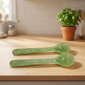 Meilleure Vente : Ensemble de Cuillères à Long Manche Écologiques et Modernes en Résine Alimentaire – Idéal pour Servir, Cuisiner, Mariages et Organisation de Cuisine - Product Image 1