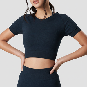 Camiseta corta de fabricante de fábrica de diseño profesional, camiseta transpirable con estampado personalizado para mujer, Camiseta corta - Product Image 1