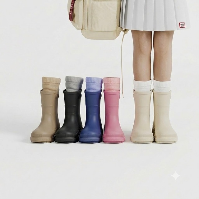 Children's Waterproof Rain Boots, Kids Anti-Slip Rubber Rain Shoes, Thickened Soft Sole, Wear-Resistant School Boots,