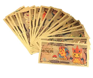 日本アニメ10000円ポケモンゴールド紙幣999999金箔メッキ紙幣