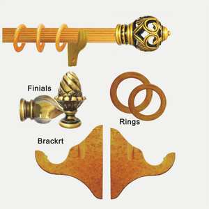 Tringles à rideaux modernes et élégantes en bois pour le salon - Product Image 4