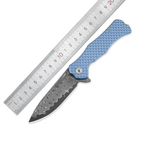 Couteau de poche Bochen 2026 de haute qualité, lame en acier Damas, couteau pliant de camping avec manche en alliage d'aluminium pour l'extérieur