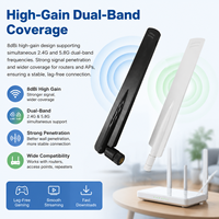 Antenne WiFi pliable omnidirectionnelle en caoutchouc 8dBi 2,4 GHz avec connecteur N mâle pour point d'accès, routeur et répéteur sans fil