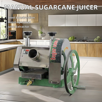 Presse à jus de canne à sucre manuelle en acier inoxydable, petite machine à jus de canne à sucre à roues pour les restaurants