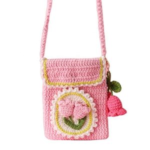 Sac tricoté pour téléphone portable motif flocon de neige au crochet, motif campanule, pour la Saint-Valentin, la Fête des Mères, Pâques, cadeau pour meilleure amie - Product Image 2