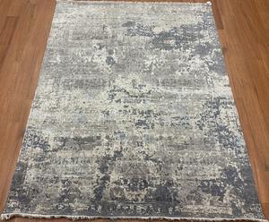 Tapis indien abstrait en soie de laine nouée à la main pour chambre à coucher salon tapis moderne de luxe 8x10 pieds - Product Image 3