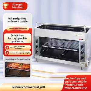 新型リョービRGP-46A業務用オーブン＆和風バーベキューグリル、6口ガスコンロ（赤外線加熱、急速温度上昇機能付き） - Product Image 5